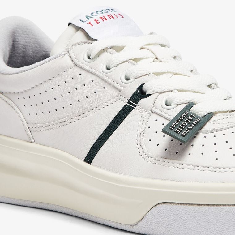 Lacoste Quantace Bőr Sneakers Fehér Bézs | J16JdfZs