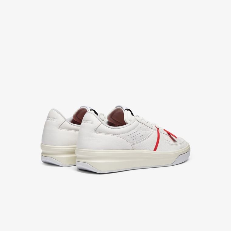 Lacoste Quantace Bőr Sneakers Piros Fehér | HScnKRdE