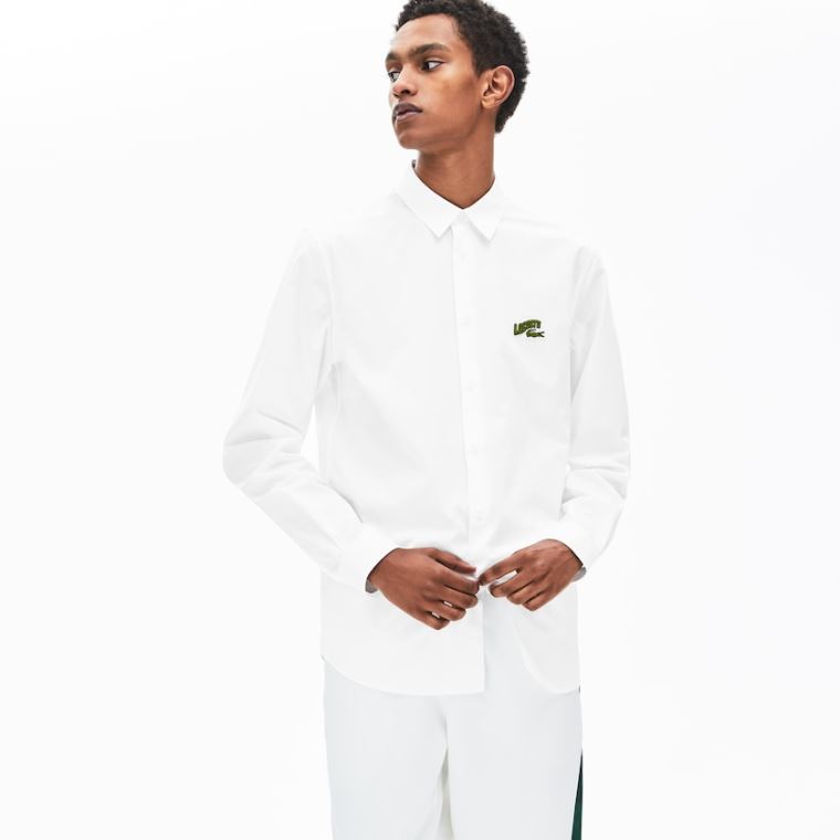 Lacoste Regular Fit Badge Logo Shirt Fehér | njhm8UII