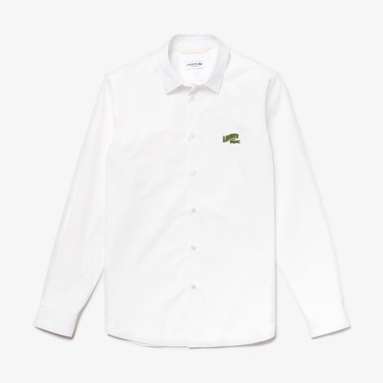 Lacoste Regular Fit Badge Logo Shirt Fehér | njhm8UII