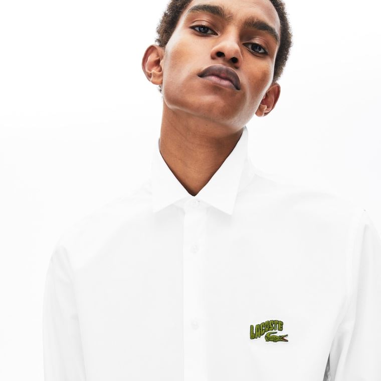 Lacoste Regular Fit Badge Logo Shirt Fehér | njhm8UII