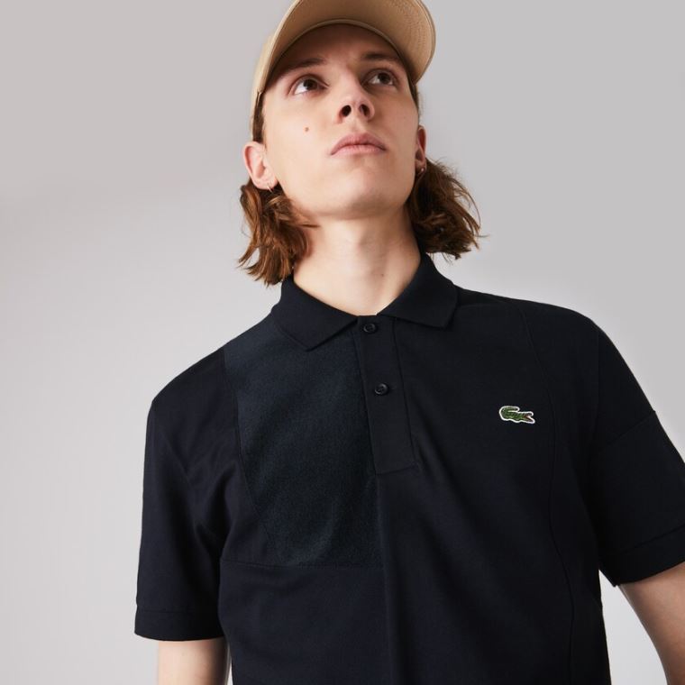 Lacoste Regular Fit Colourblock Stretch Piqué Polo Shirt Sötétkék Kék | 35nfHJoL