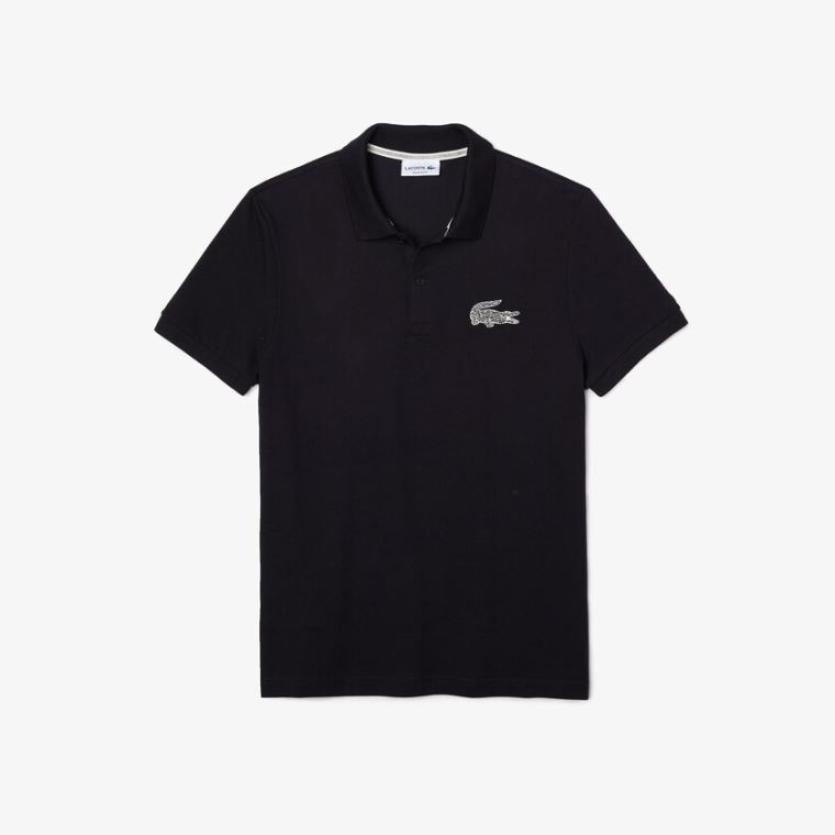 Lacoste Regular Fit Crocodile Badge Pamut Piqué Polo Shirt Sötétkék Kék | S049vPCu