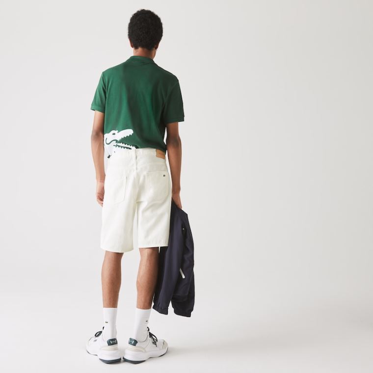 Lacoste Regular Fit Five-Pocket Denim Shorts Fehér | xFZURvFK