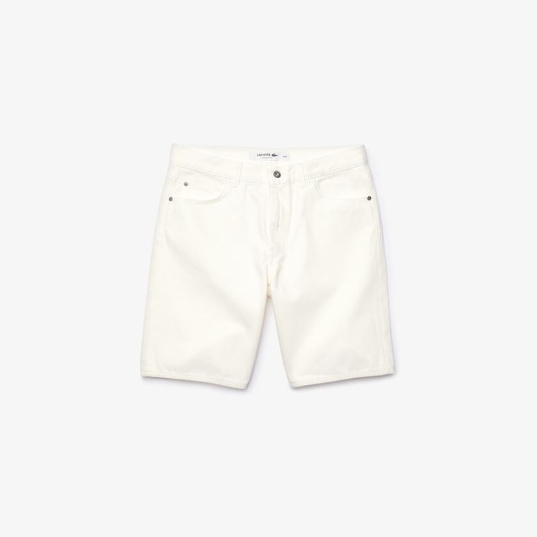 Lacoste Regular Fit Five-Pocket Denim Shorts Fehér | xFZURvFK