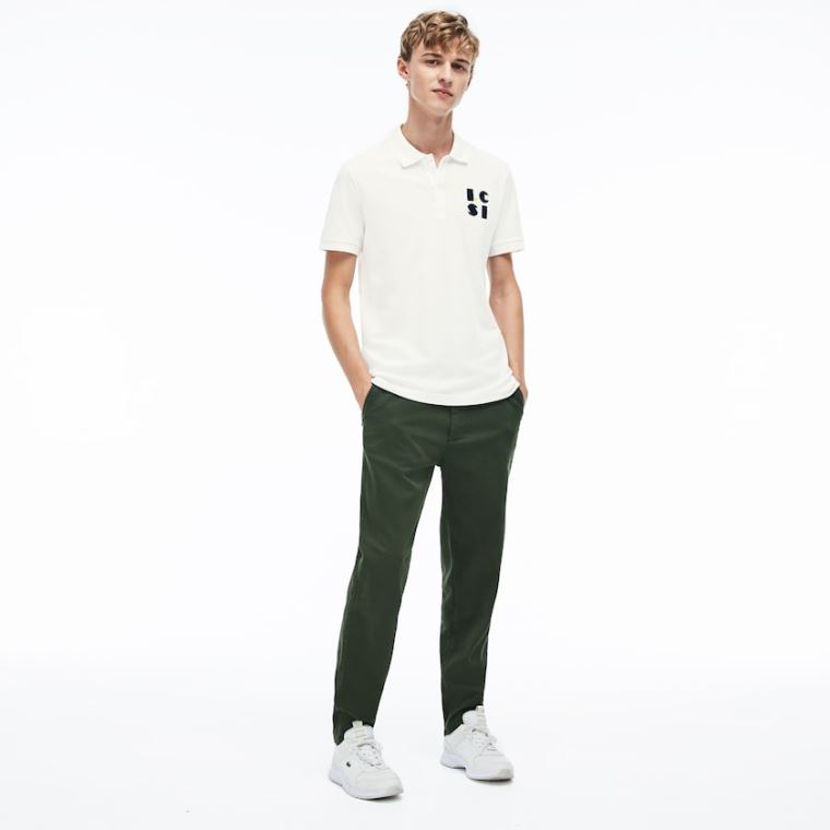 Lacoste Regular Fit LCST Lettering Petit Piqué Polo Fehér | CL9soXWf