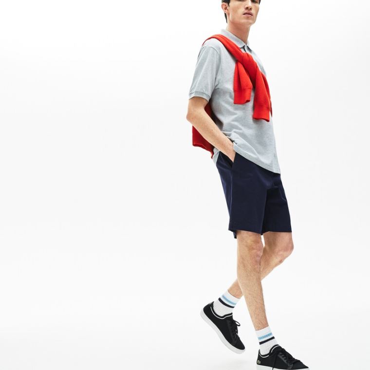 Lacoste Regular Fit Pamut Gabardine Bermuda Shorts Sötétkék Kék | YIihEad2