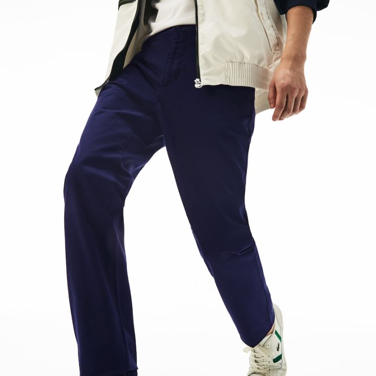 Lacoste Regular Fit Pamut Gabardine Chino Pants Sötétkék Kék | 7iIl6nP1