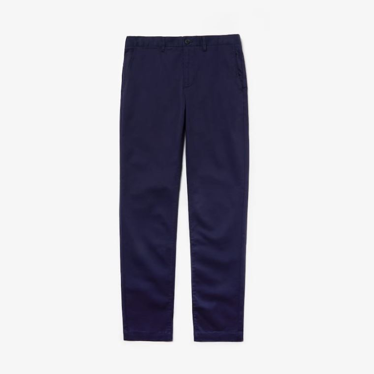 Lacoste Regular Fit Pamut Gabardine Chino Pants Sötétkék Kék | 7iIl6nP1