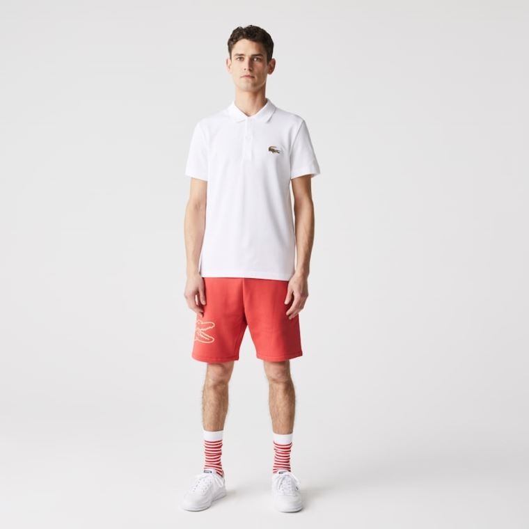 Lacoste Regular Fit Pamut Piqué Polo Fehér | eYdTGkYr