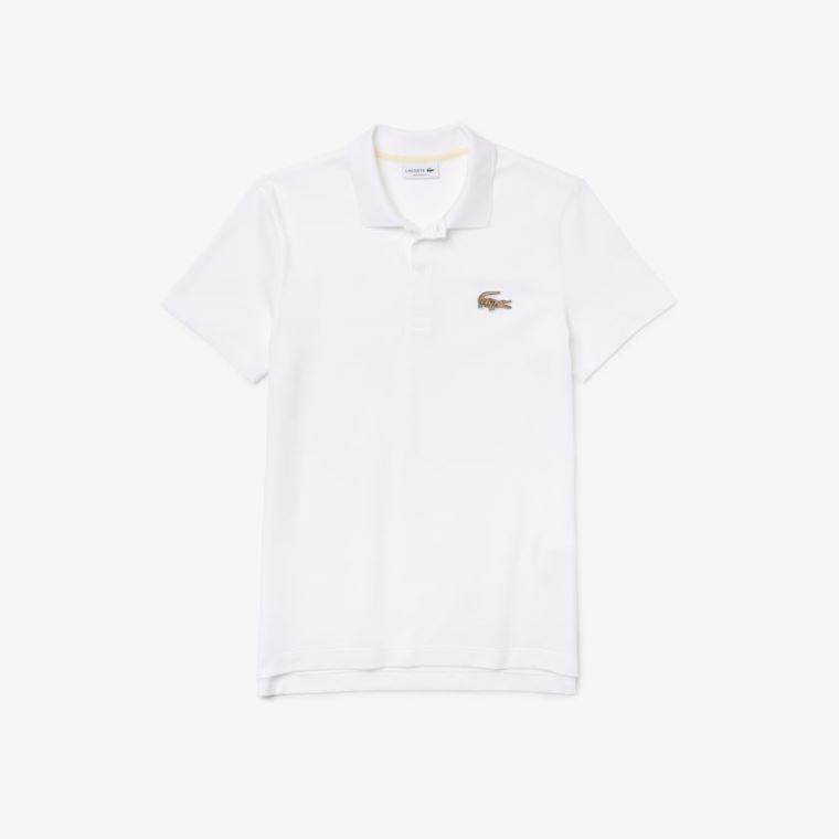 Lacoste Regular Fit Pamut Piqué Polo Fehér | eYdTGkYr