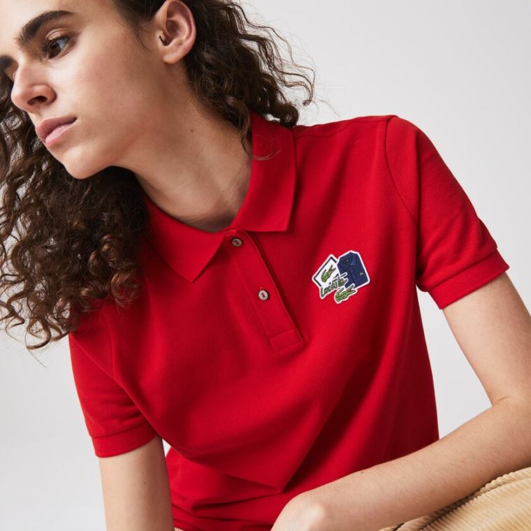 Lacoste Regular Fit Pamut Piqué Polo Shirt Piros | 8qA4gJTG