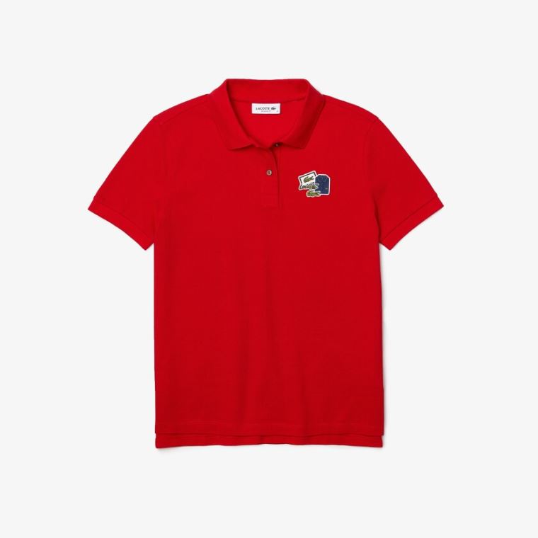 Lacoste Regular Fit Pamut Piqué Polo Shirt Piros | 8qA4gJTG