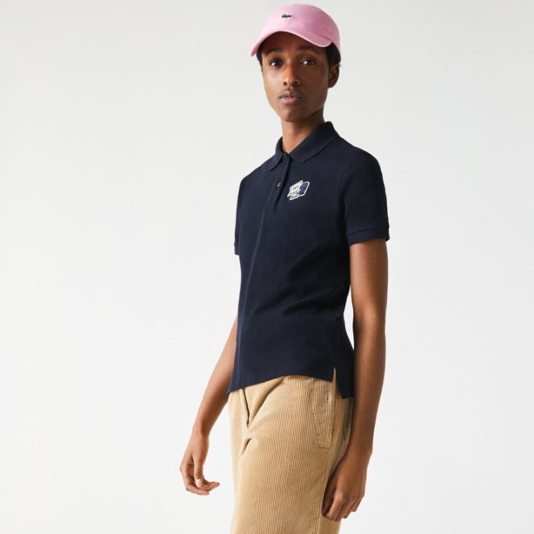 Lacoste Regular Fit Pamut Piqué Polo Shirt Sötétkék Kék | OQPOyIZr