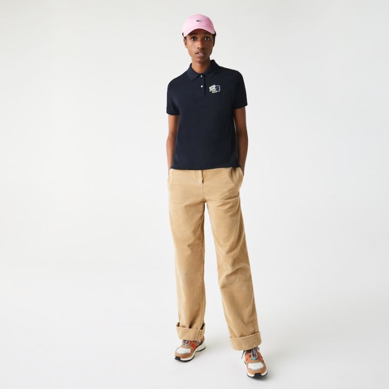 Lacoste Regular Fit Pamut Piqué Polo Shirt Sötétkék Kék | OQPOyIZr