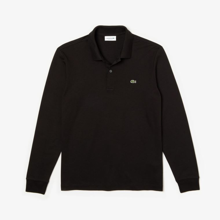 Lacoste Regular Fit Pamut Polo Fekete | sgzUwqcH