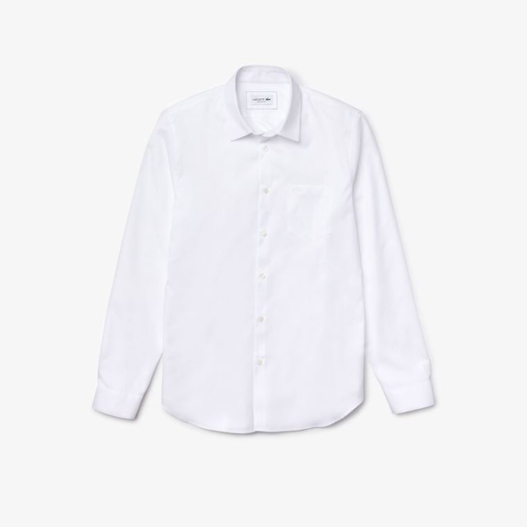 Lacoste Regular Fit Pamut Poplin Shirt Fehér | Qy99a38t