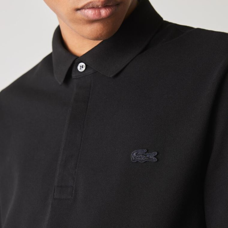 Lacoste Regular Fit Paris Polo Fekete | u8oEBZqp