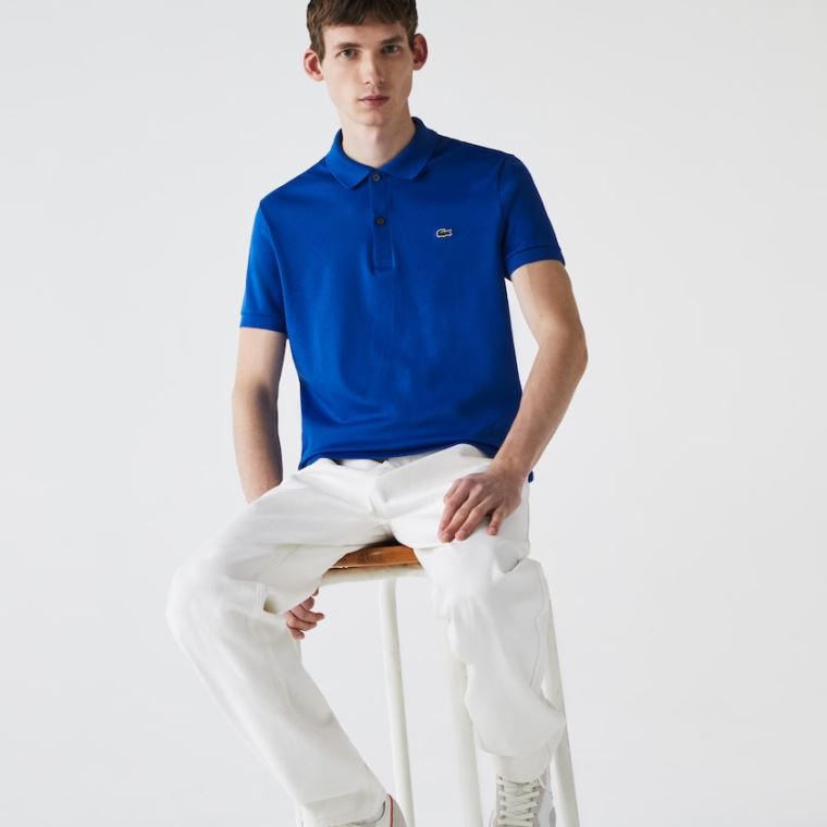 Lacoste Regular Fit Soft Pamut Polo Kék | AxJm6p7k