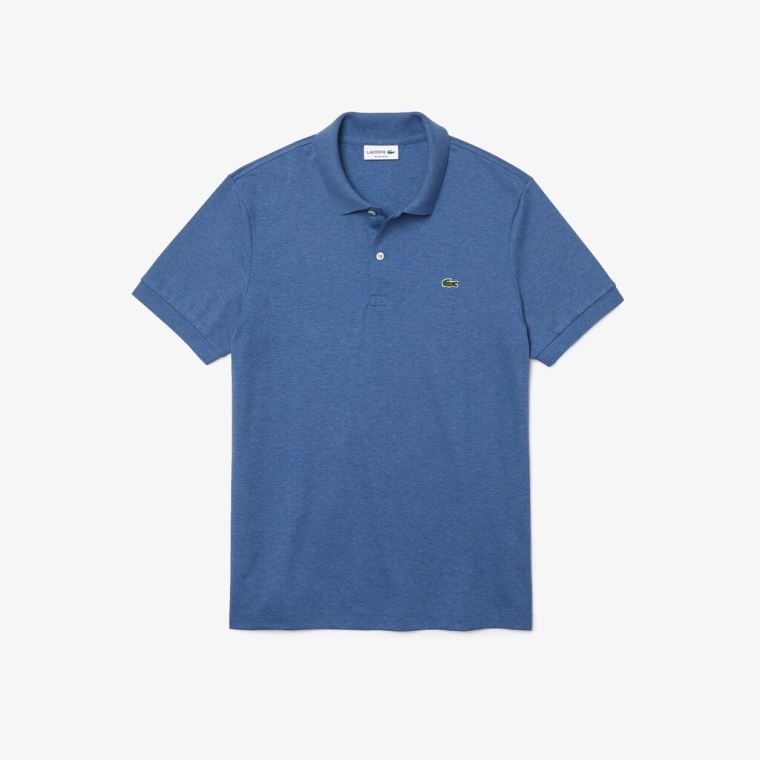 Lacoste Regular Fit Soft Pamut Polo Kék | mgVcsfUI