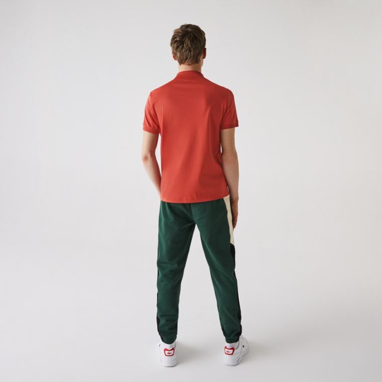 Lacoste Regular Fit Soft Pamut Polo Piros | DUpvssfn