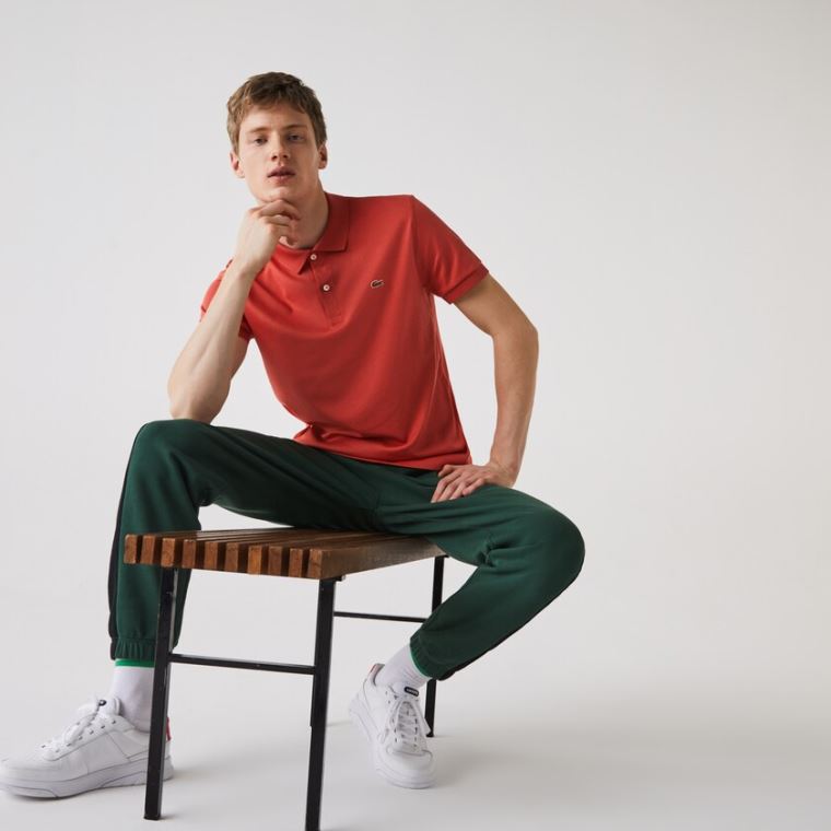 Lacoste Regular Fit Soft Pamut Polo Piros | DUpvssfn