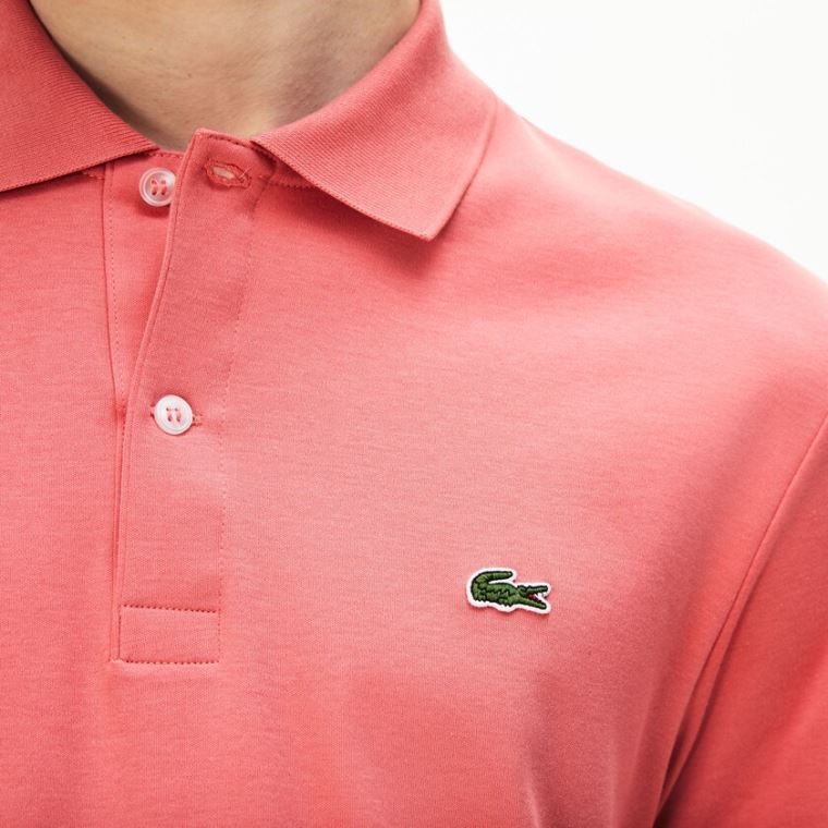 Lacoste Regular Fit Soft Pamut Polo Rózsaszín | Poc2BWjc