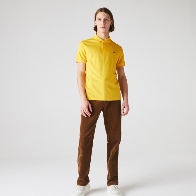 Lacoste Regular Fit Soft Pamut Polo Sárga | pEJzkXm9