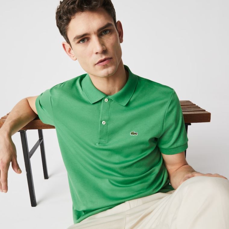 Lacoste Regular Fit Soft Pamut Polo Zöld | K5i6STzL