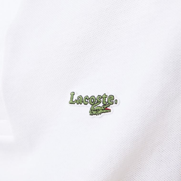 Lacoste Regular Fit Solid Pamut Piqué Polo With Badge Fehér | RnsPdWd2