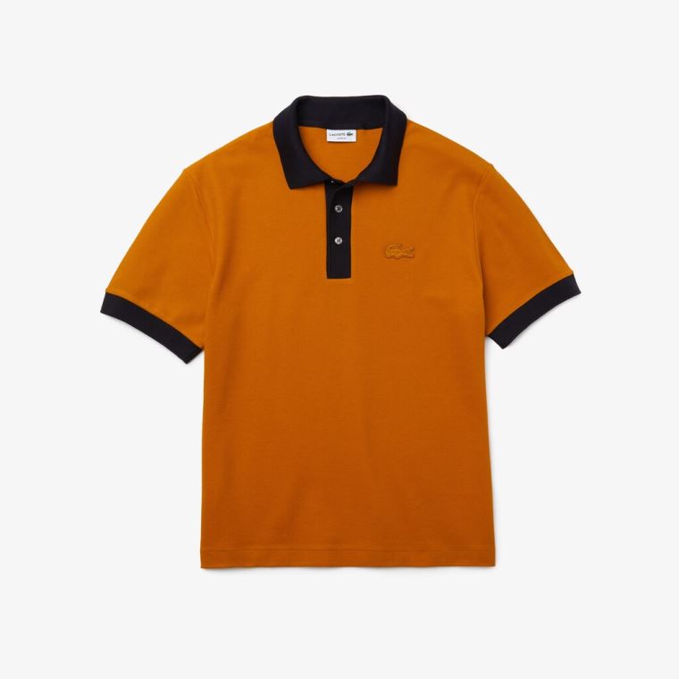 Lacoste Relaxed Fit Textured Pamut Piqué Polo Kék Sötétkék Kék | QTYWEg2v