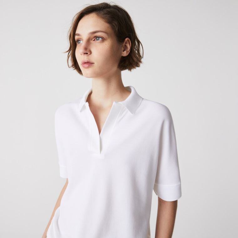 Lacoste Relaxed Piqué Polo Fehér | 4618xidD