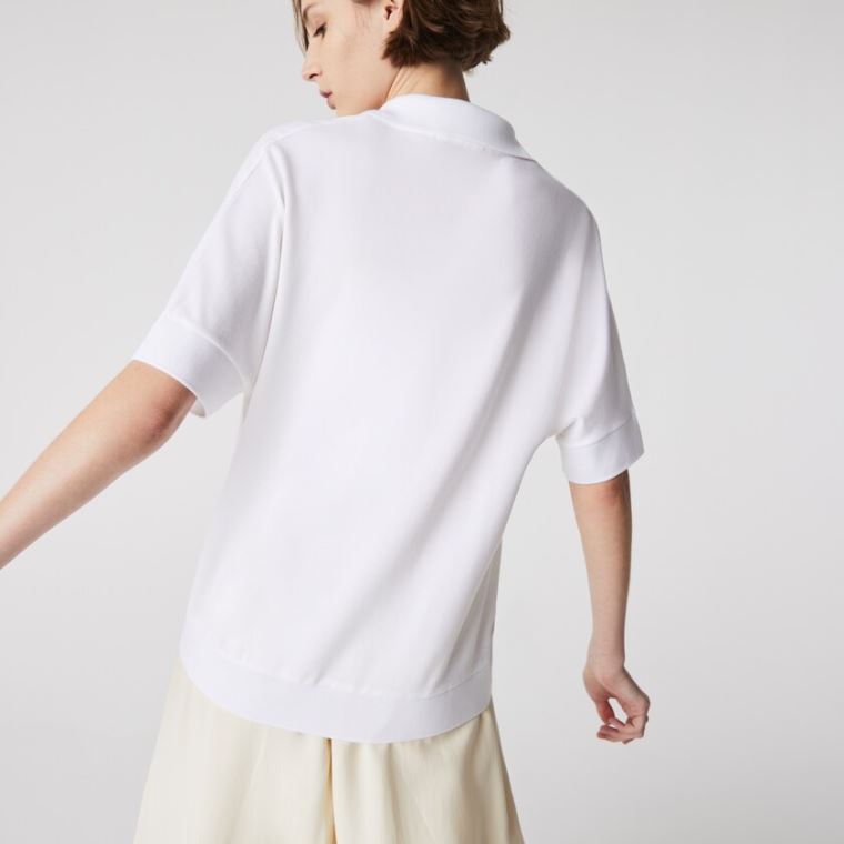 Lacoste Relaxed Piqué Polo Fehér | 4618xidD