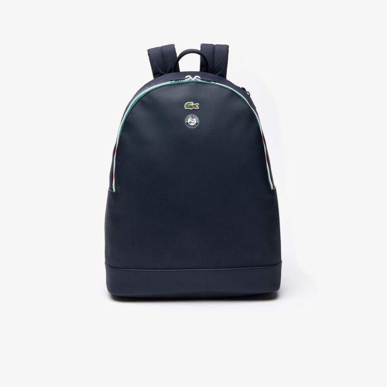 Lacoste Roland Garros Nejlon Backpack Sötétkék Zöld | 8LICLmTr