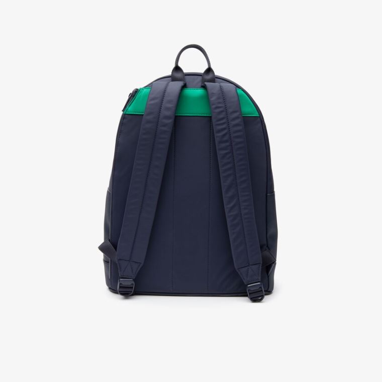 Lacoste Roland Garros Nejlon Backpack Sötétkék Zöld | 8LICLmTr