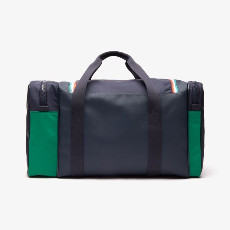 Lacoste Roland Garros Two-Tone Nejlon Zippered Sports Bag Sötétkék Zöld | MVoyQnDl