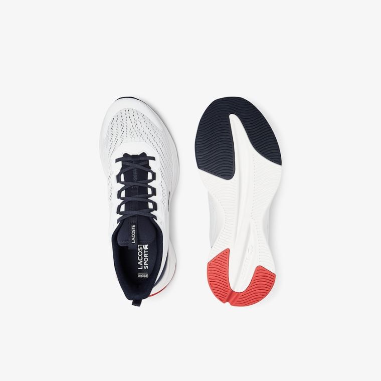 Lacoste Run Spin Textil Sneakers Fehér Sötétkék | 78YDOJ3O