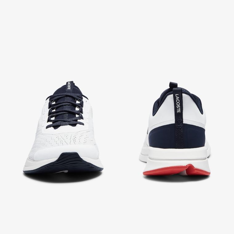 Lacoste Run Spin Textil Sneakers Fehér Sötétkék | 78YDOJ3O