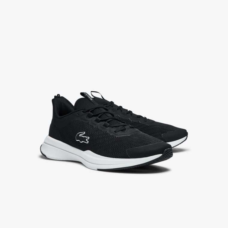 Lacoste Run Spin Textil Sneakers Fekete Fehér | gchduTAY