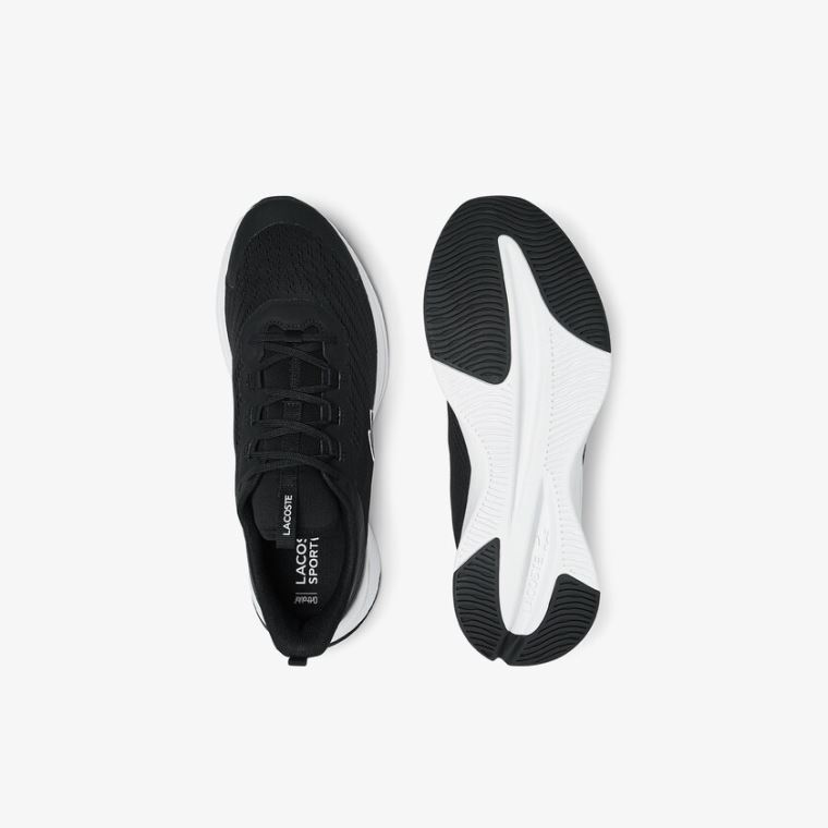 Lacoste Run Spin Textil Sneakers Fekete Fehér | gchduTAY