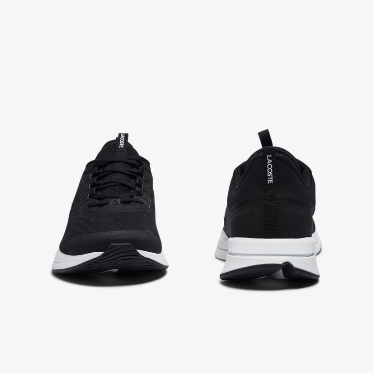 Lacoste Run Spin Textil Sneakers Fekete Fehér | gchduTAY