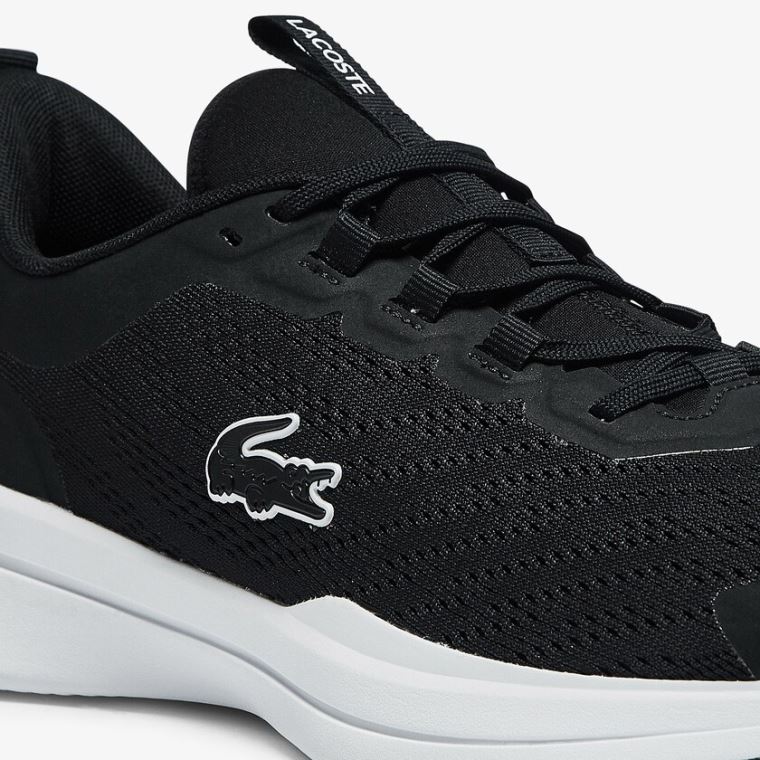 Lacoste Run Spin Textil Sneakers Fekete Fehér | gchduTAY