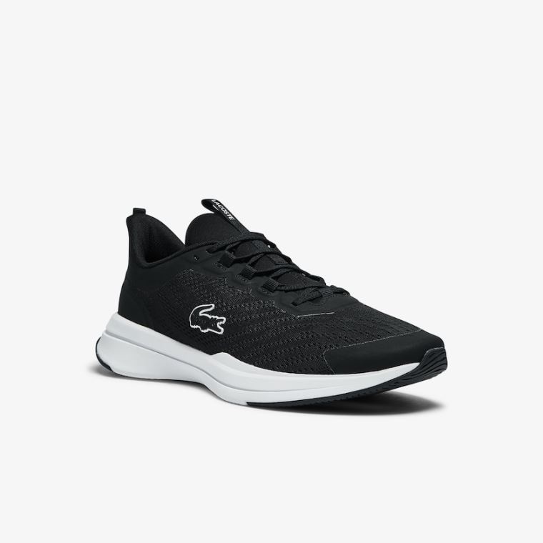 Lacoste Run Spin Textil Sneakers Fekete Fehér | gchduTAY