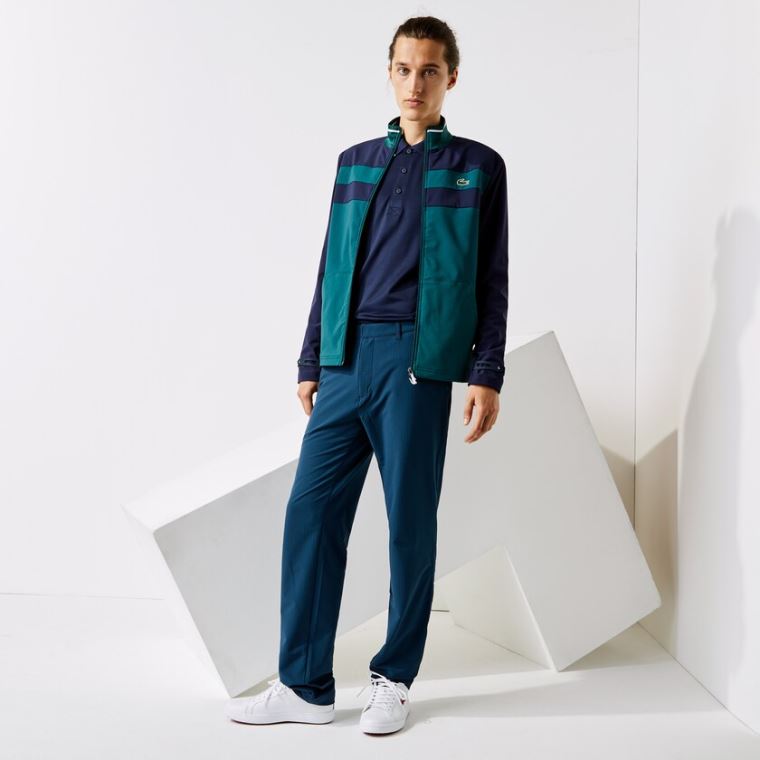 Lacoste SPORT Checkered Technical Golf Pants Sötétkék Kék Zöld | 0wbGiXrR