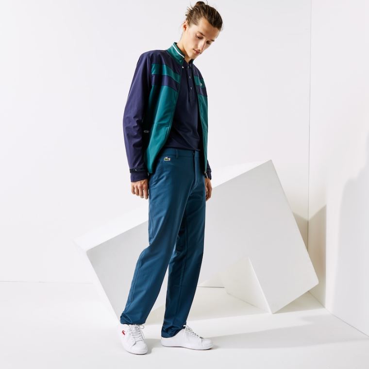 Lacoste SPORT Checkered Technical Golf Pants Sötétkék Kék Zöld | 0wbGiXrR