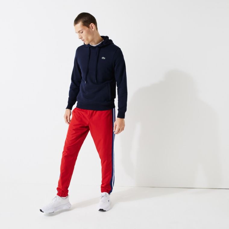 Lacoste SPORT Contrast Bands Könnyű Tracksuit Pants Piros Kék Fehér | UKMfaldW