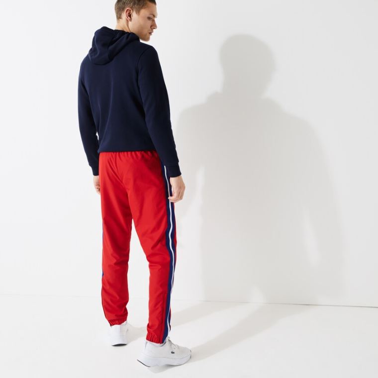 Lacoste SPORT Contrast Bands Könnyű Tracksuit Pants Piros Kék Fehér | UKMfaldW