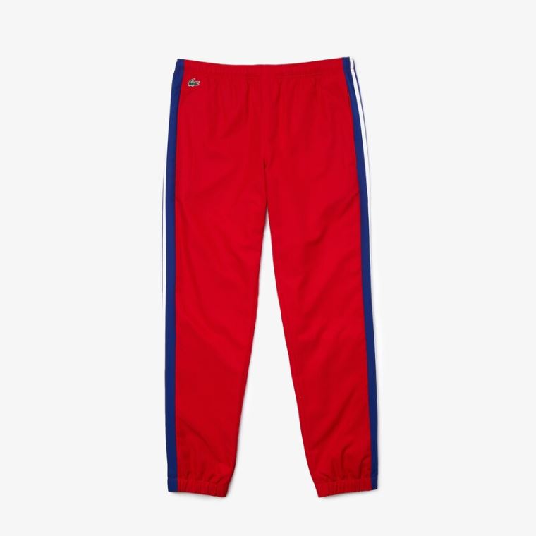 Lacoste SPORT Contrast Bands Könnyű Tracksuit Pants Piros Kék Fehér | UKMfaldW