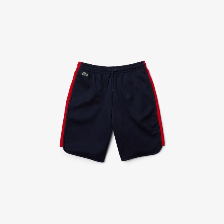 Lacoste SPORT Contrast Bands Pamut Blend Shorts Sötétkék Kék Piros | V3o0wR9a