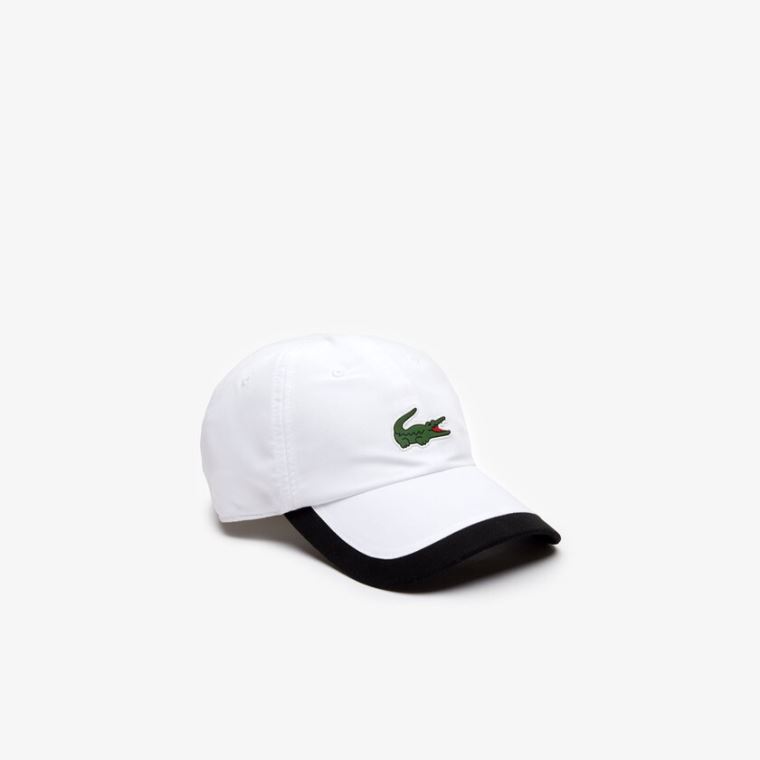 Lacoste SPORT Contrast Border Könnyű Cap Fehér Fekete | 3wWD4wNd